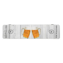 Rustic White Wood Beer thema Monogram Familienaam Pong Tafel