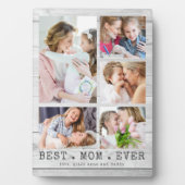 Rustic White Wood BEST MOM OOIT Photo Collage Fotoplaat (voorkant)