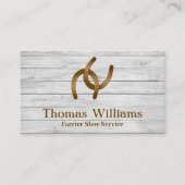 Rustic White Wood Equestrian Horse Farrier Service Visitekaartje (Voorkant)