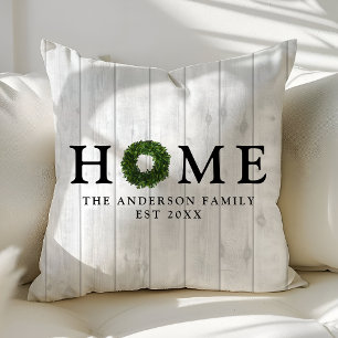 Rustic White Wood Farmhouse Boxwood Wreath Home Kussen