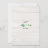 Rustic White Wood Foliage Greenery Waterverf Kaart (Achterkant)