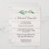 Rustic White Wood Foliage Greenery Waterverf Kaart (Voorkant / Achterkant)