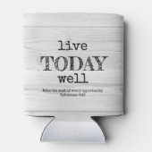 Rustic White Wood LIVE VANDAAG GOED Christelijk Blikjeskoeler (Achterkant)