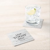 Rustic White Wood LIVE VANDAAG GOED Christelijk Kartonnen Onderzetters (Insitu)