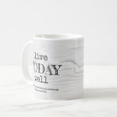 Rustic White Wood LIVE VANDAAG GOED Christelijk Koffiemok (Voorkant links)