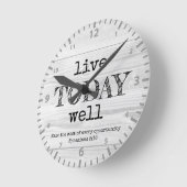 Rustic White Wood LIVE VANDAAG GOED Christelijk Ronde Klok (Hoek)