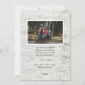 Rustic White Wood Photo Collage Floral Wreate Feestdagenkaart (Achterkant)