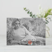 Rustic White Wood Poppy Afstuderen Kaart (Staand voorkant)