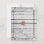 Rustic White Wood Poppy Flowers Birthday Invitatio Kaart (Achterkant)