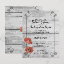 Rustic White Wood Poppy Flowers Vrijgezellenfeest