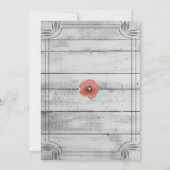 Rustic White Wood Poppy Flowers Wedding Kaart (Achterkant)