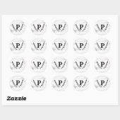 Rustic White Wood Shabby Chic Laurel Wedding Ronde Sticker (Vel)