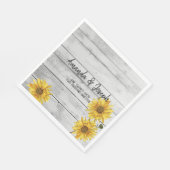 Rustic White Wood Sunflower Wedding Napkins Servet (Hoek)