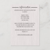Rustic White Wood Wedding Informatiekaartje (Voorkant)