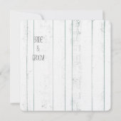 Rustic White Wood Wedding Kaart (Achterkant)