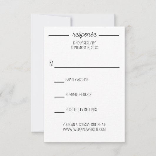 Rustic White Wood Wedding RSVP Kaartje (Voorkant)