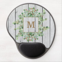 Rustic White Woodboard Monogram Muismat