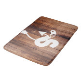 Rustic White Worm op een haak- en houtplant Badmat (Gekanteld)