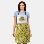 Rustic White Yellow Sunflower Personalized Schort (Gedragen)