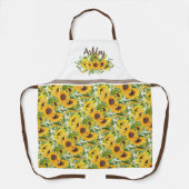 Rustic White Yellow Sunflower Personalized Schort (Voorkant)