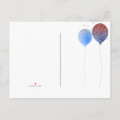 Rustic Whitespoed Balloon RED WHITE BLUE Aankondigingskaart (Achterkant)