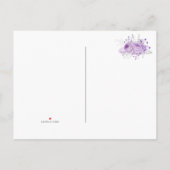 Rustic Whitewash Timber Floral Lila Aankondigingskaart (Achterkant)