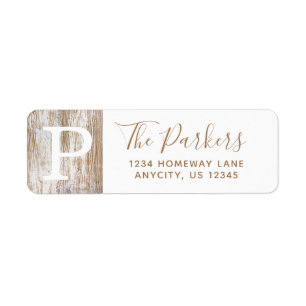 Rustic Whitewash Wood Etiket