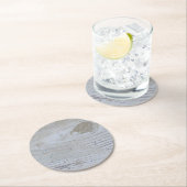 Rustic Whitewashed Board Ronde Kartonnen Onderzetter (Insitu)