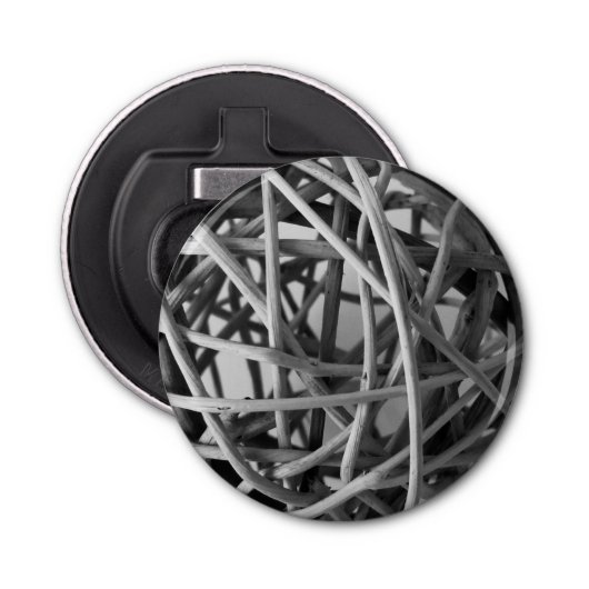 Rustic Wicker Ball Button Flesopener (Voorkant)
