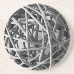 Rustic Wicker Ball Zandsteen Onderzetter