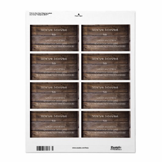 Rustic wij hebben het Nieuwe Etiket van het Adres  (Full Sheet)