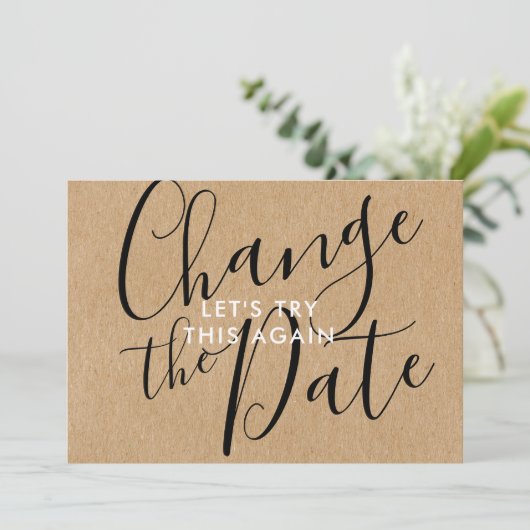 Rustic wijzig de datum na annulering kaart (Staand voorkant)