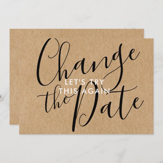 Rustic wijzig de datum na annulering kaart (Voorkant / Achterkant)