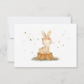 Rustic wild animal bunny rabbit cute Thank You Bedankkaart (Achterkant)