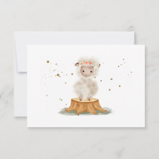Rustic wild animal sheep cute Thank You Bedankkaart (Achterkant)