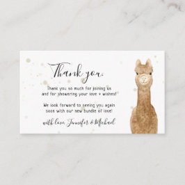 Rustic wild animals alpaca llama Thank You Informatiekaartje