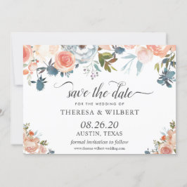 Rustic Wild Autumn Floral Wedding Save the Date