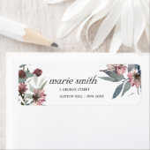 RUSTIC WILD CHIC PINK EUCALYPTUS FLORAAL ADRES ETIKET (Insitu)