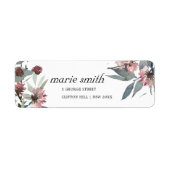 RUSTIC WILD CHIC PINK EUCALYPTUS FLORAAL ADRES ETIKET (Voorkant)