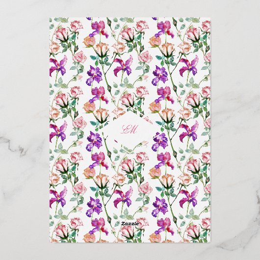 Rustic Wild Elegance Wedding Folie Uitnodiging (Achterkant)