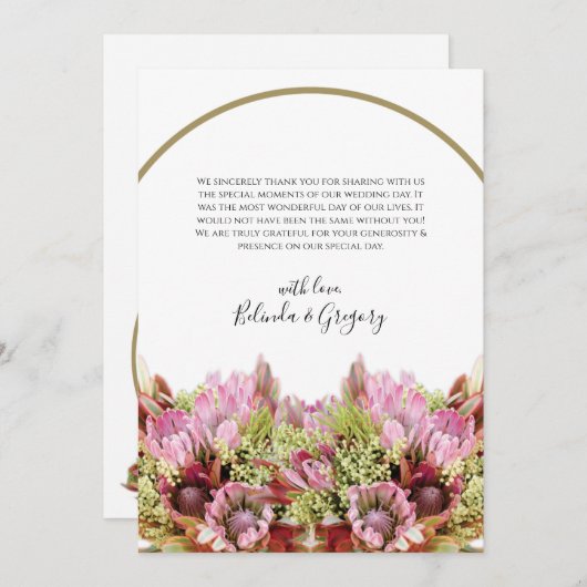 Rustic Wild Flower Bouquet Weddenschap Bedankt (Voorkant / Achterkant)