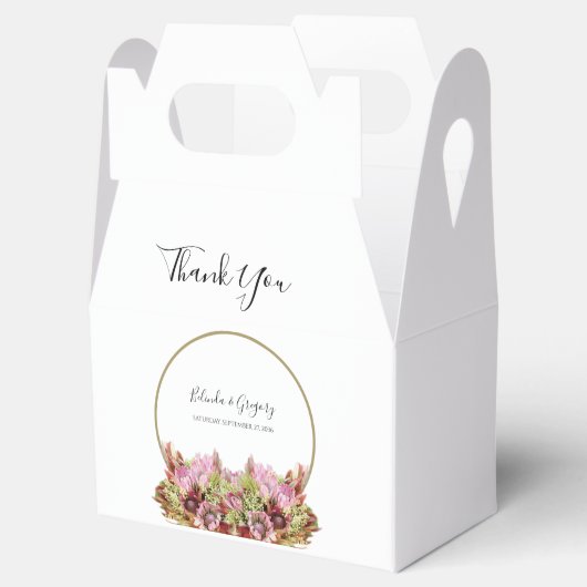 Rustic Wild Flower Bouquet Wedding Bedankdoosjes (Geopend)