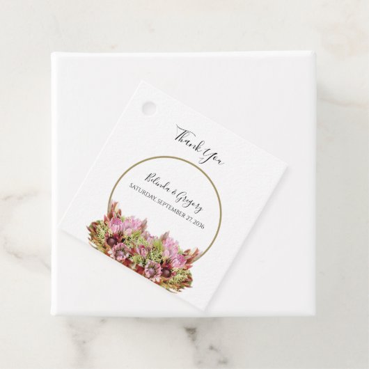 Rustic Wild Flower Bouquet Wedding Gift Bedankjes Labels (In situ)
