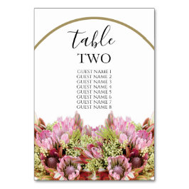 Rustic Wild Flower Bouquet Wedding Guest Names Kaart