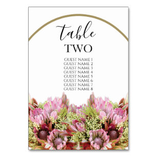Rustic Wild Flower Bouquet Wedding Guest Names Kaart