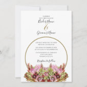 Rustic Wild Flower Bouquet Wedding Invitations Kaart (Voorkant)
