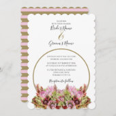Rustic Wild Flower Bouquet Wedding Invitations Kaart (Voorkant / Achterkant)