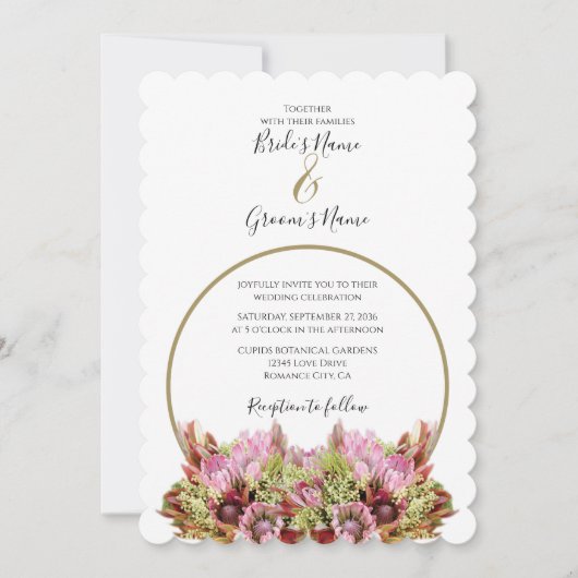 Rustic Wild Flower Bouquet Wedding Invitations Kaart (Voorkant)