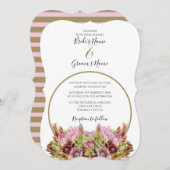 Rustic Wild Flower Bouquet Wedding Invitations Kaart (Voorkant / Achterkant)