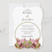Rustic Wild Flower Bouquet Wedding Invitations Kaart (Voorkant)